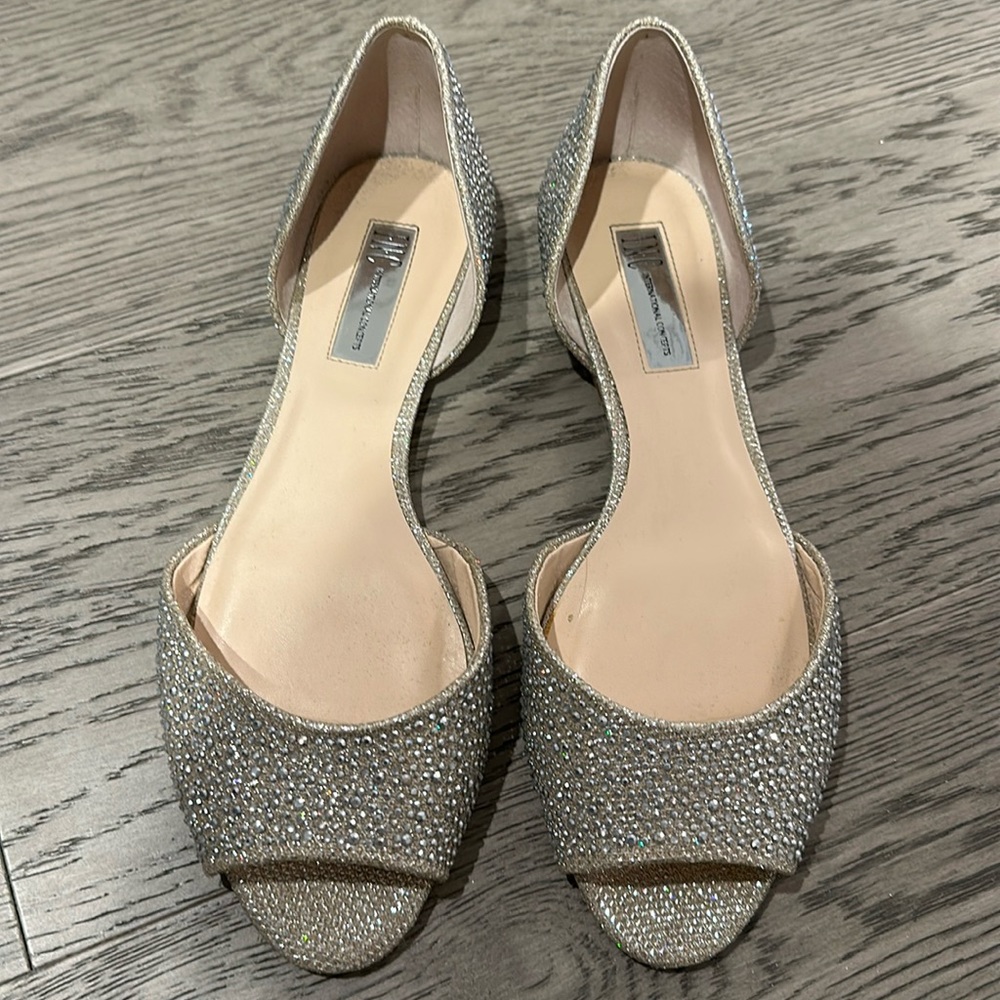 INC rhinestone flats 9.5 worn once inside